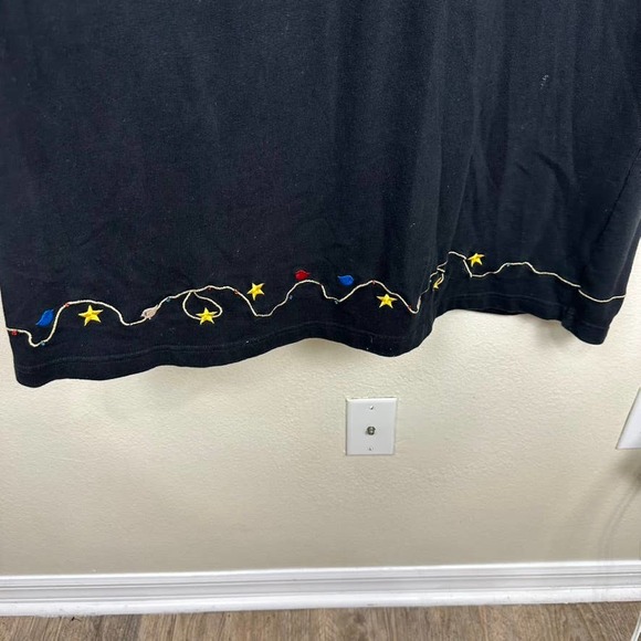 Bechamel Reindeer Christmas Holiday Maxi Dress Black Vintage Size Medium - Picture 4 of 6